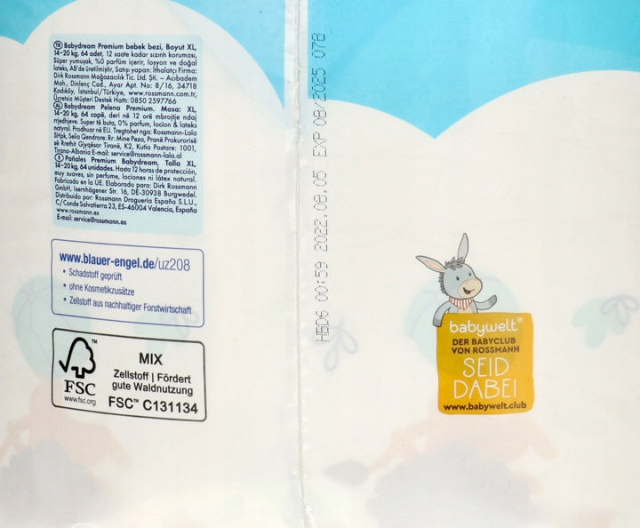 BABYDREAM Premium Disposable Premium Diapers XL 14-20 kg 64 Pieces Diapers type disposable