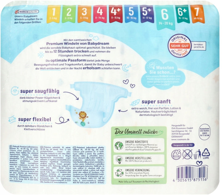 BABYDREAM Premium Disposable Premium Diapers XL 14-20 kg 64 Pieces Line other