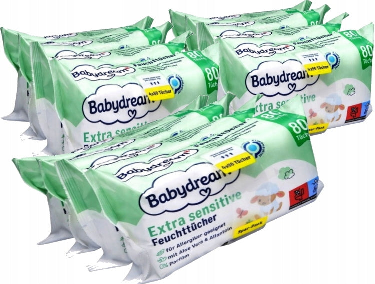 BABYDREAM WET WIPES WITH ALOE VERA 3x320=960 pcs. Brand Babydream