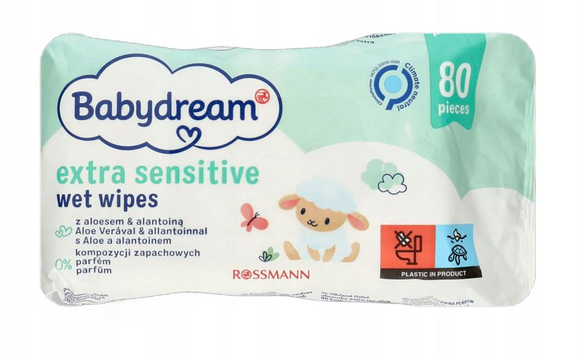 BABYDREAM Wet wipes Sensitive Aloe Allantoin 80pcs.