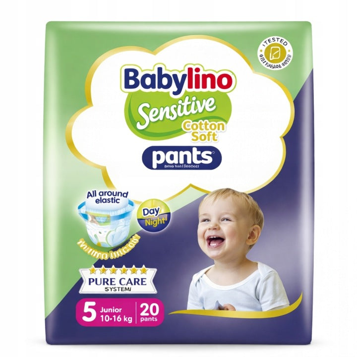 BABYLINO PANTS 5 JUNIOR 10-16KG DIAPERS 20PCS SENSITIVE