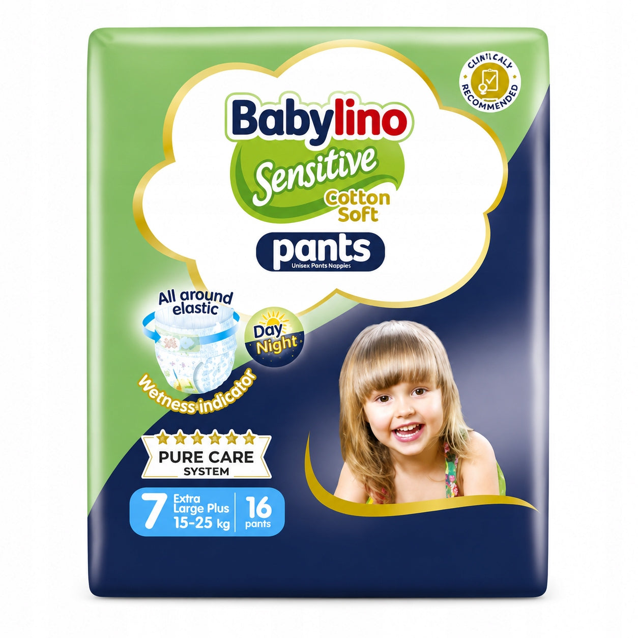 BABYLINO Sensitive diapers size 7 (15-25kg) 16pcs