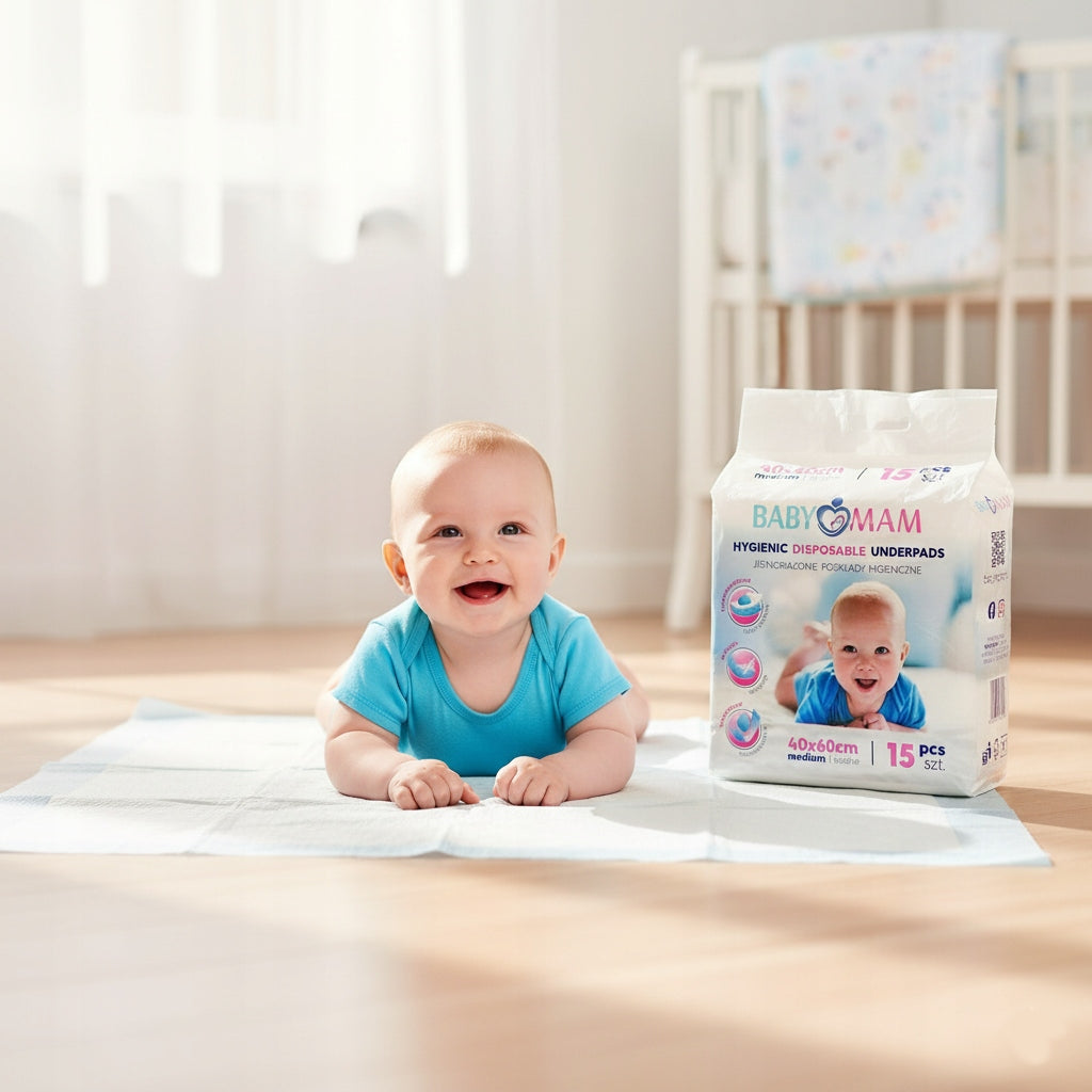 BABYMAM DISPOSABLE FOUNDATION 40x60 cm HYGIENE FOUNDATIONS CHANGING TABLE 15pcs EAN (GTIN) 5903672113106