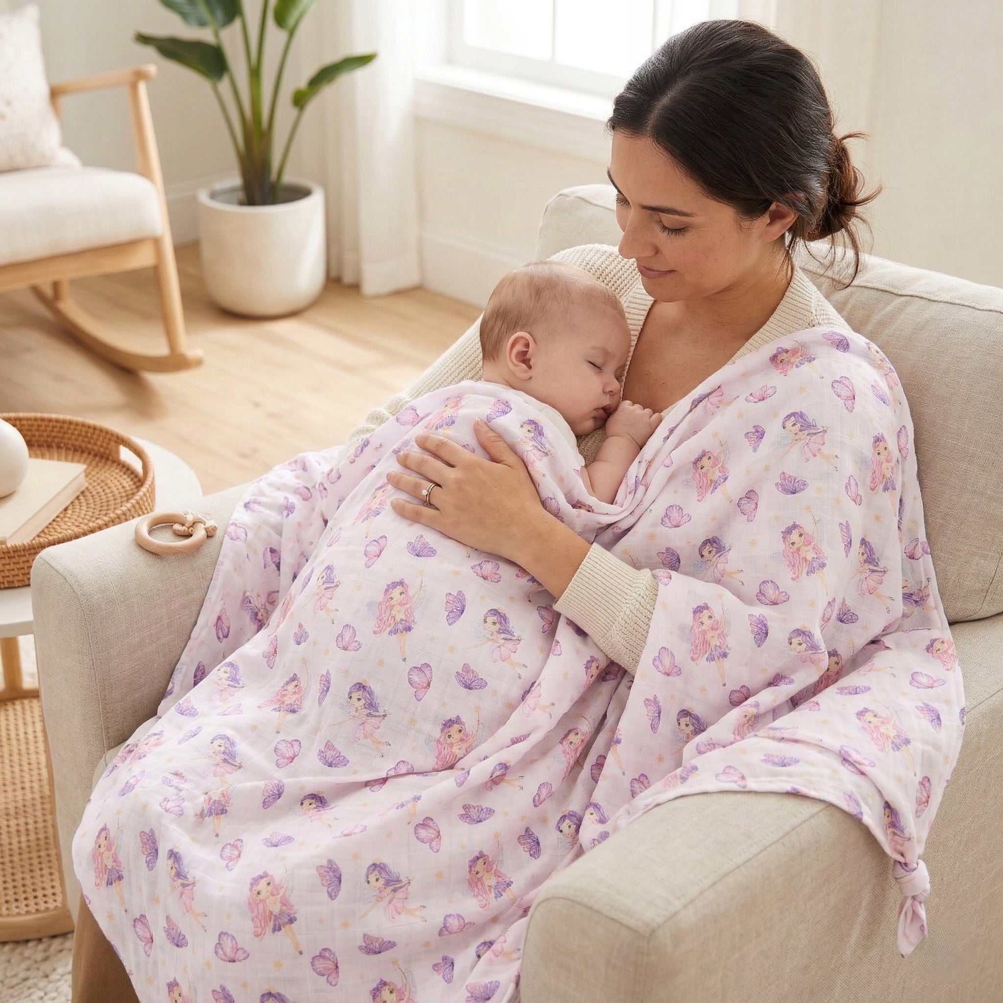 BABYMAM MUSLIN DIAPER BLANKET SWADDLE 120x120cm Medical device no