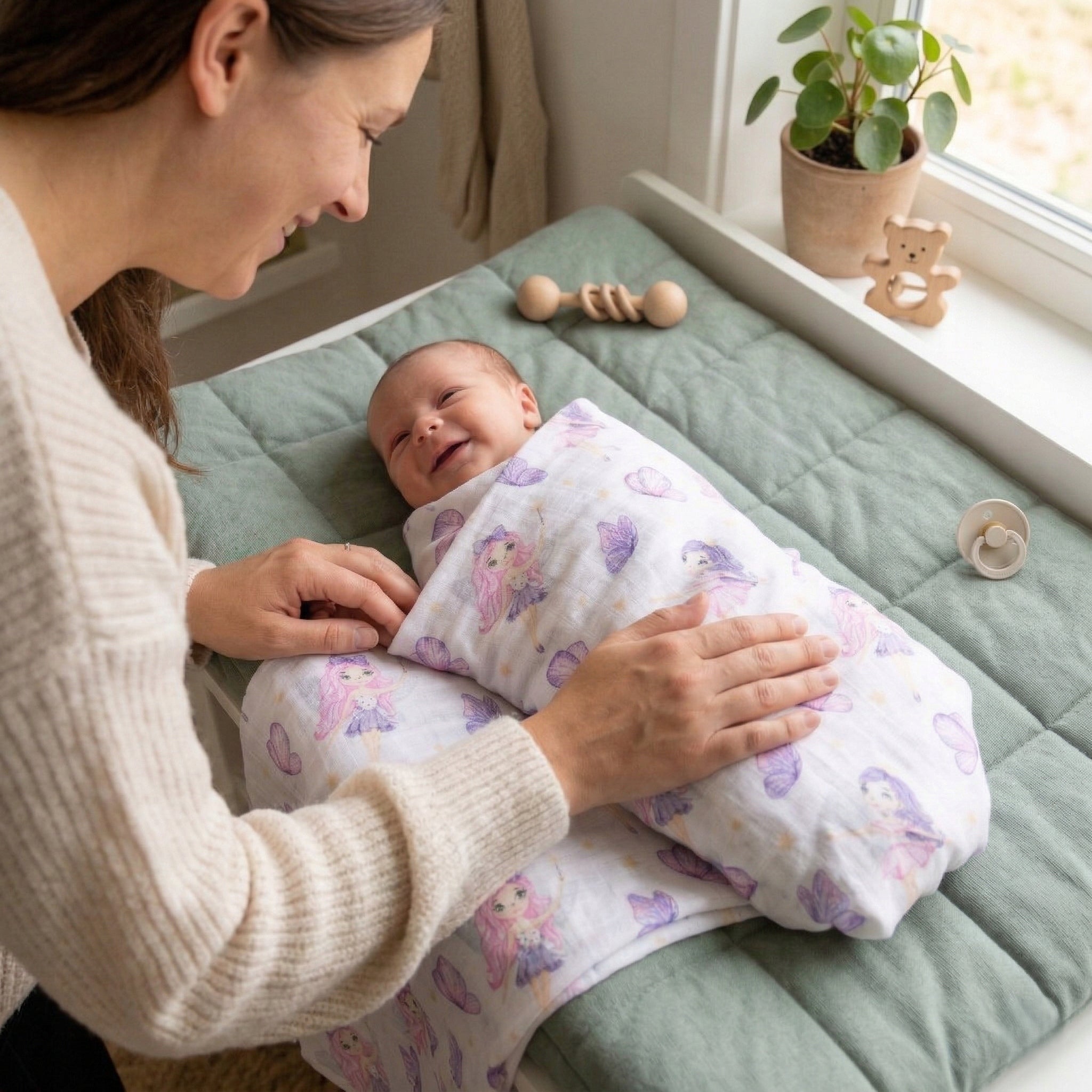 BABYMAM MUSLIN DIAPER BLANKET SWADDLE 120x120cm Packaging status original