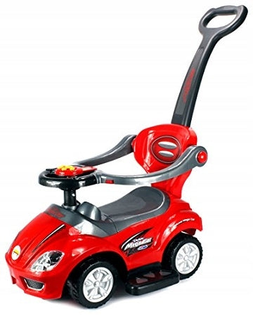 Paspiriama mašinėlė-stumdukas Mega Car 3in1, raudona