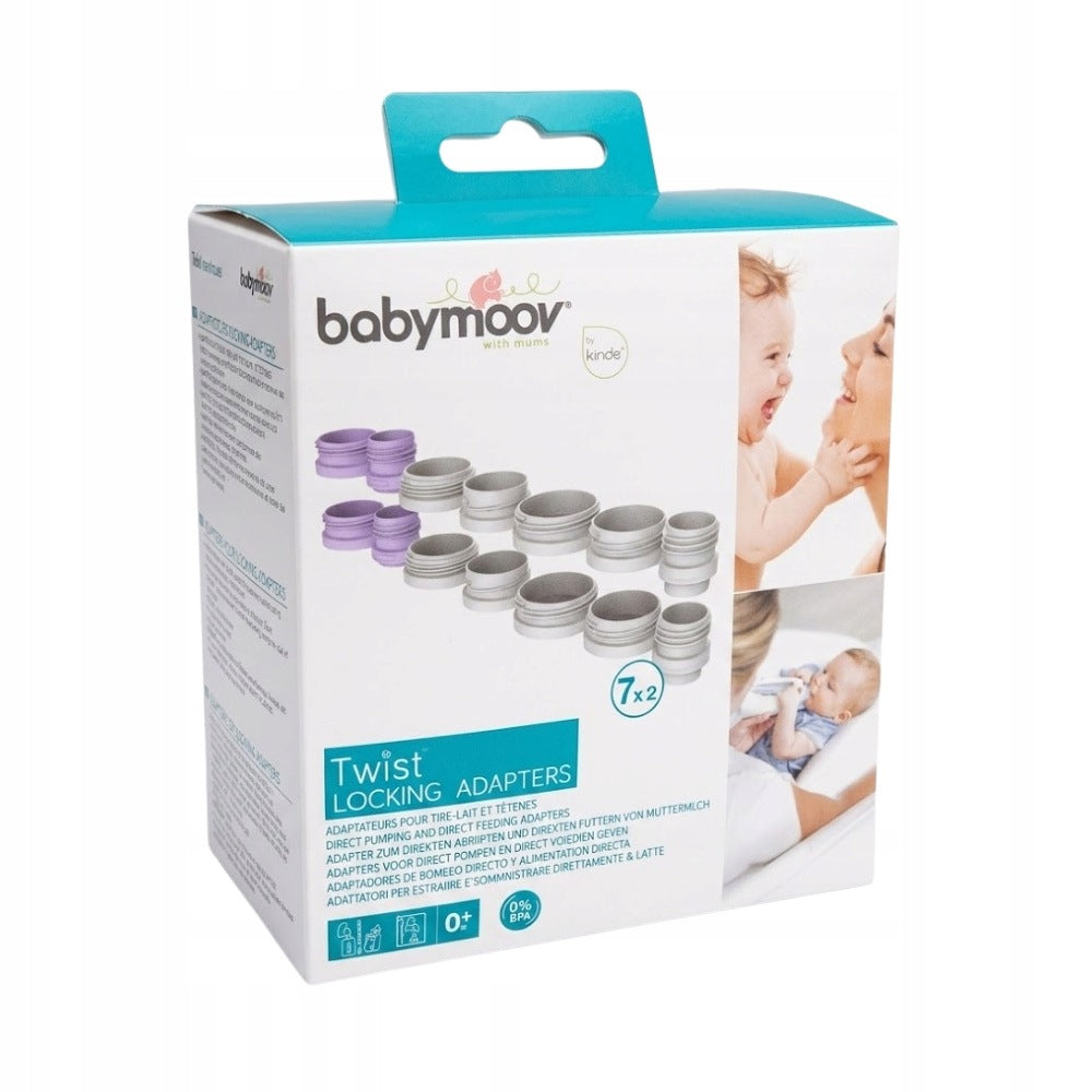 BABYMOOV TWIST DIRECT ADAPTERS FOR BREAST PUMP AND PACIFIERS 7 PAIRS SET