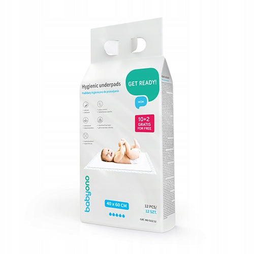 BABYONO CHANGING PADS WITH ADHESIVE 12 pcs. 40x60 cm Packaging status original