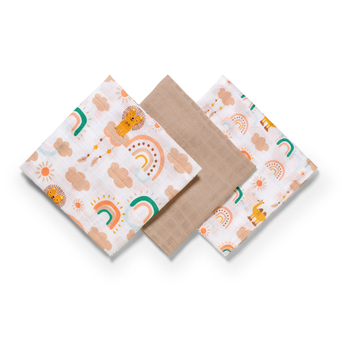BABYONO MUSLIN DIAPERS 70x70 DIAPERS 3PCS Packaging status original