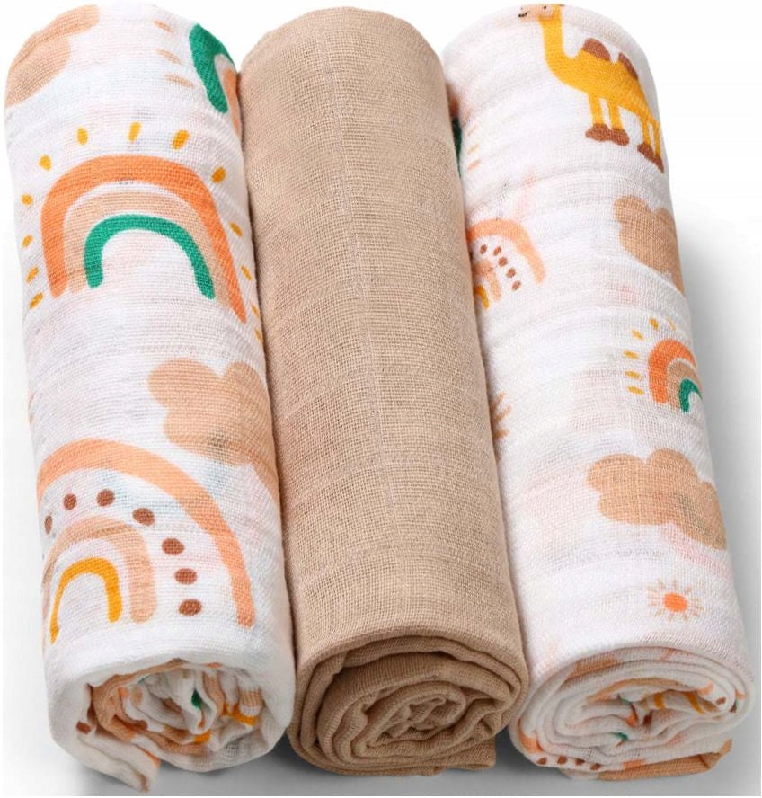 BABYONO MUSLIN DIAPERS 70x70 DIAPERS 3PCS