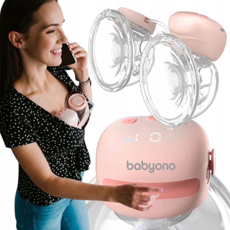 BABYONO TWINNY DOUBLE ELECTRIC SHELL BREAST PUMP HANDS-FREE 1002
