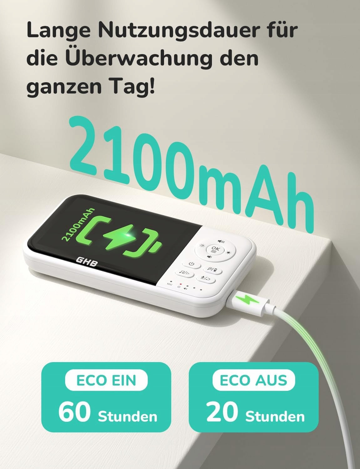 BABYPHONE BABY MONITOR 3,2" LCD 2100MAH NIGHT VISION Brand no brand
