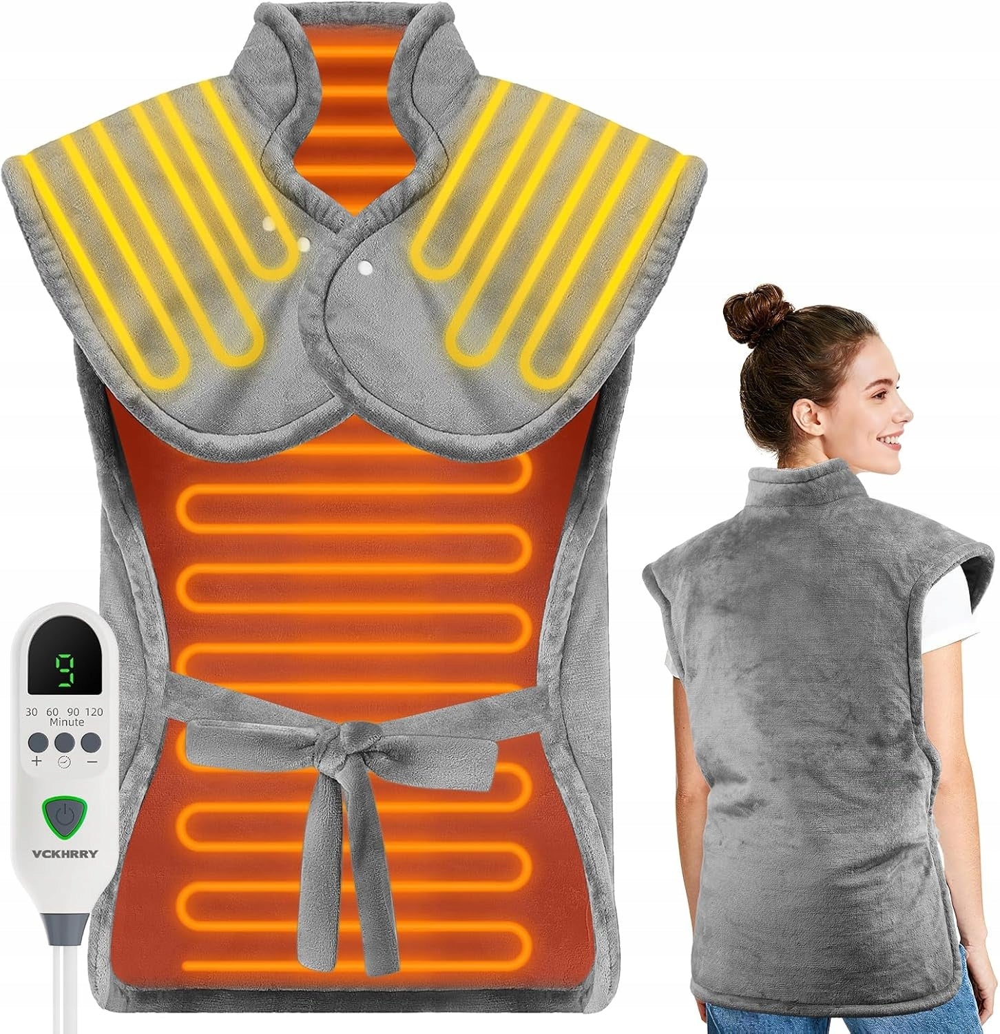 BACK HEATING PAD SHOULDERS NECK 60 X 100CM 9 TEMPERATURE LEVELS