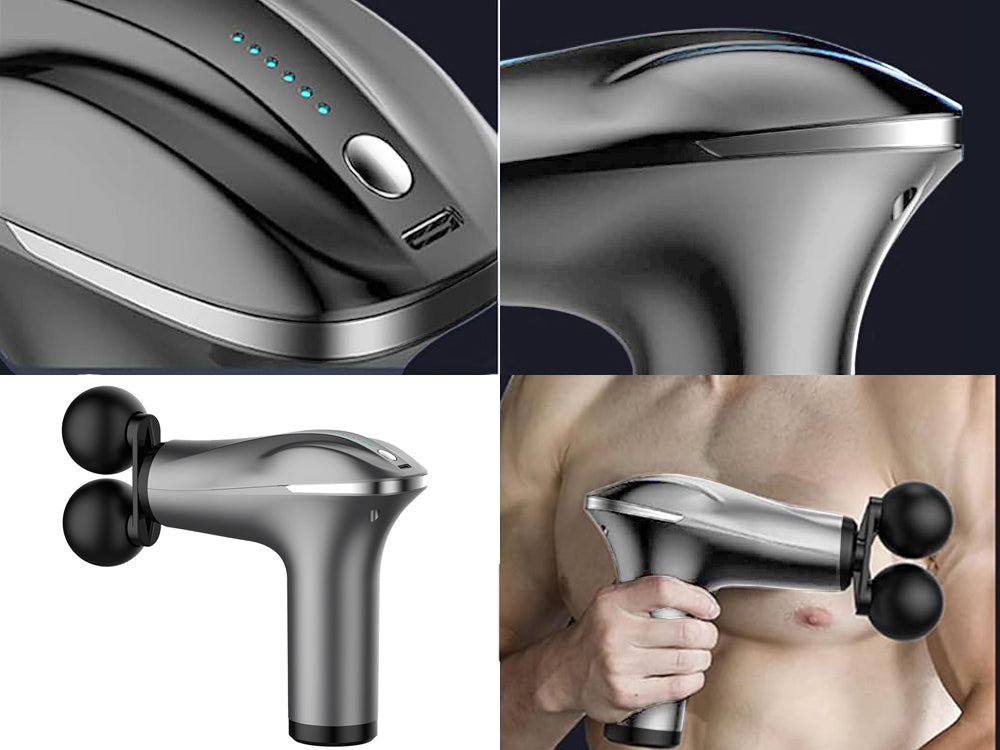 BACK MASSAGE GUN BODY LEGS MASSAGER POWERFUL MASSAGE GUN 4 TIPS Packaging status original