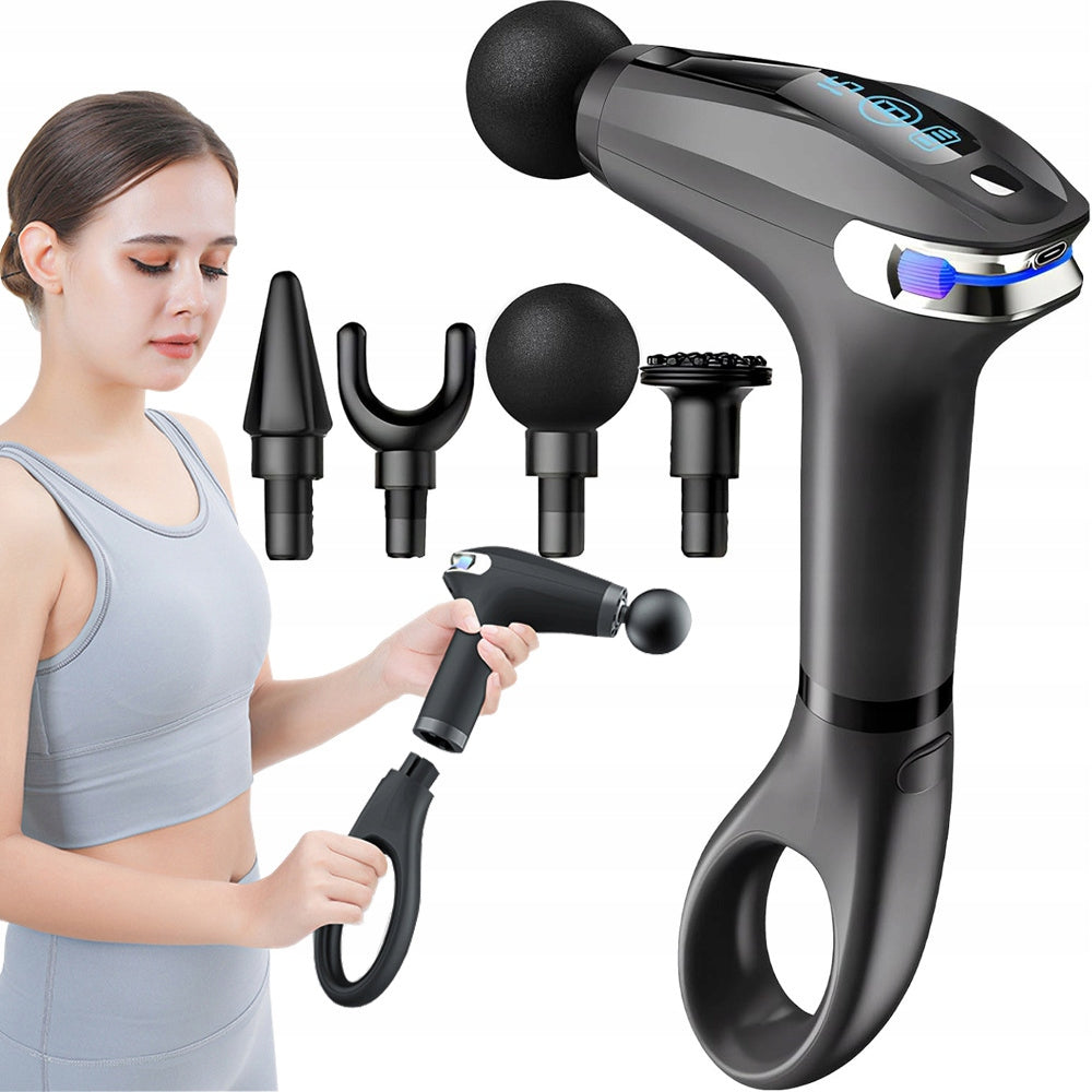 BACK MASSAGE GUN BODY LEGS MASSAGER STRONG MASSAGE GUN 4 TIPS Manufacturer code BNT_MASAŻER.5414