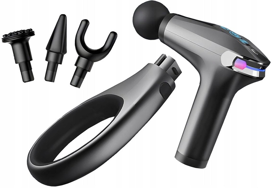 BACK MASSAGE GUN BODY LEGS MASSAGER STRONG MASSAGE GUN 4 TIPS Packaging status original