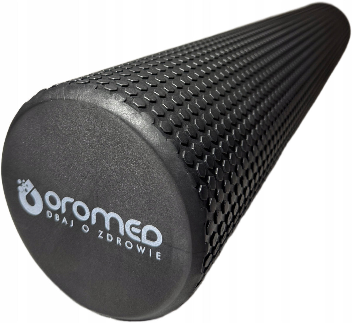 BACK MASSAGE ROLLER FOR BODY FEET ROLLER WITH PROJECTIONS FITNESS 90 cm BLACK