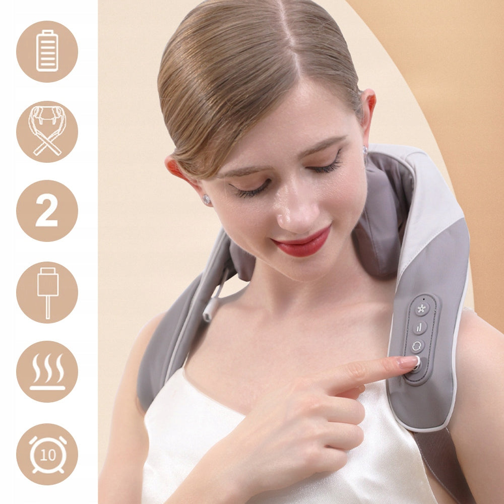 BACK NECK MASSAGER BODY FEET WIRELESS HEATED SHIATSU Model ERGONOMICZNY MASAŻER SHIATSU KARKU