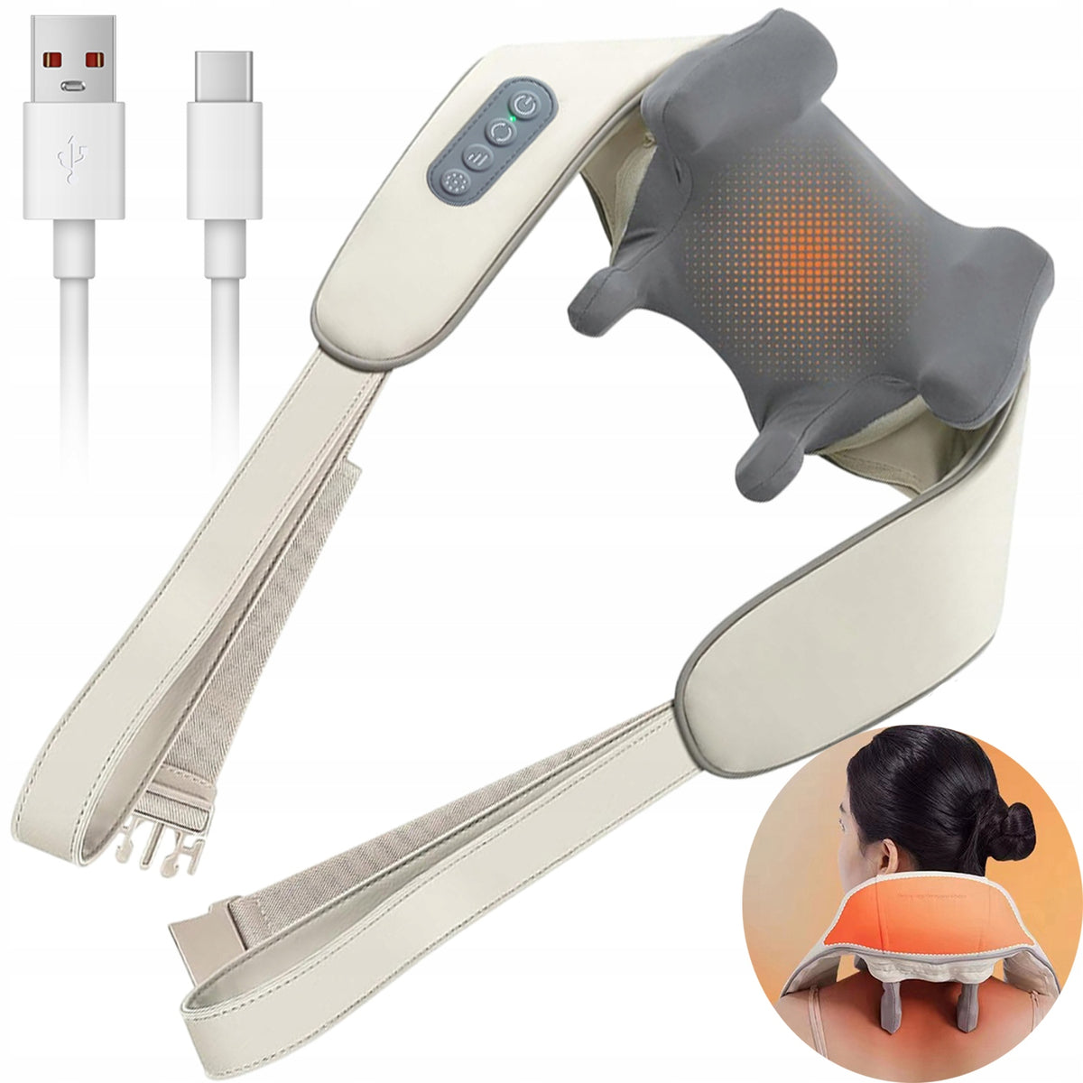 BACK NECK MASSAGER BODY HEATED MASSAGE BELT RELAXATION