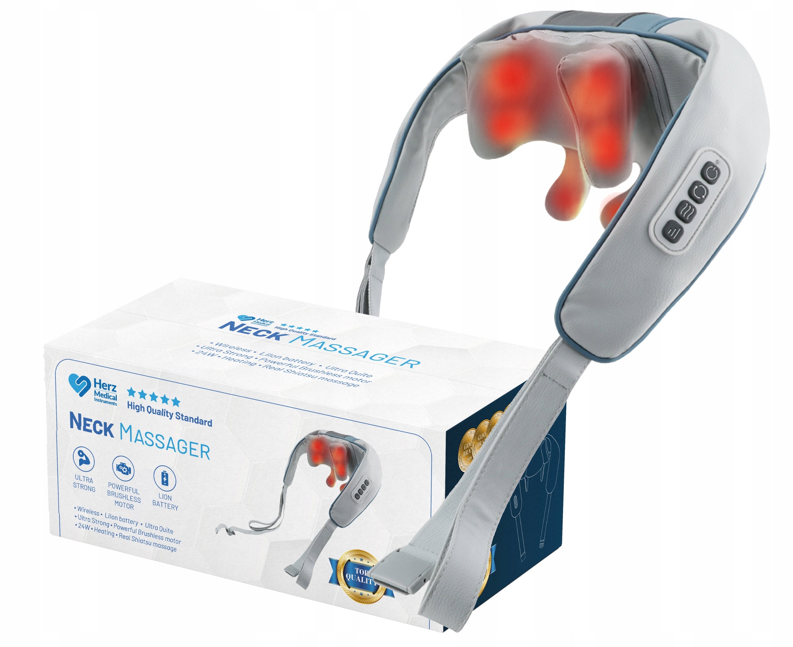 BACK NECK MASSAGER WIRELESS BATTERY HERZ RELAXATION