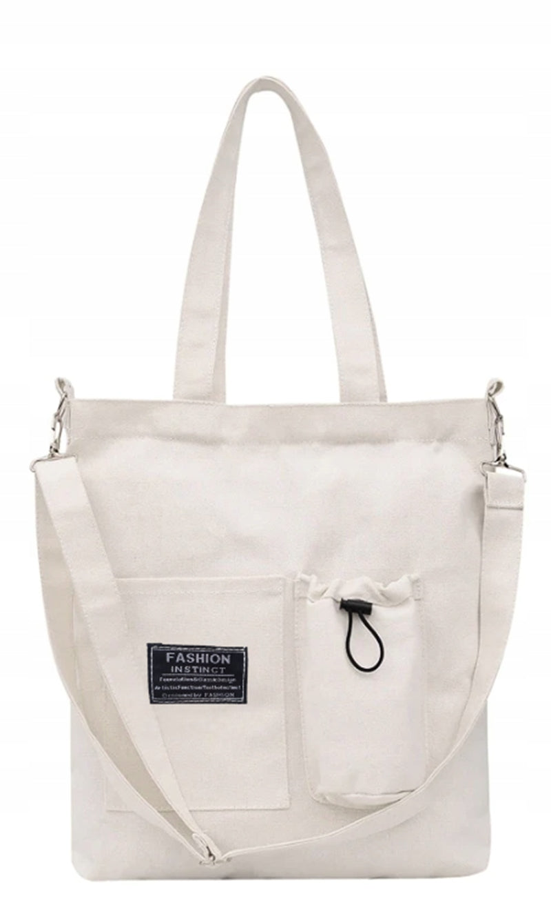 BACKPACK 2-IN-1 WOMEN'S BAG FOR SUMMER WHITE CANVAS SUMMER FOR A TRIP Brand no brand