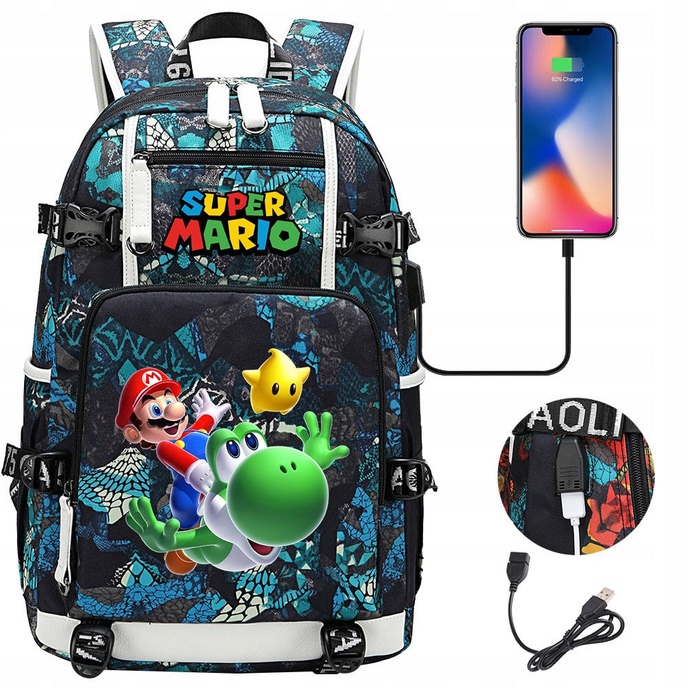 BACKPACK A4 Mario WATERPROOF USB PATTERNS high quality Manufacturer code RGYBFXB
