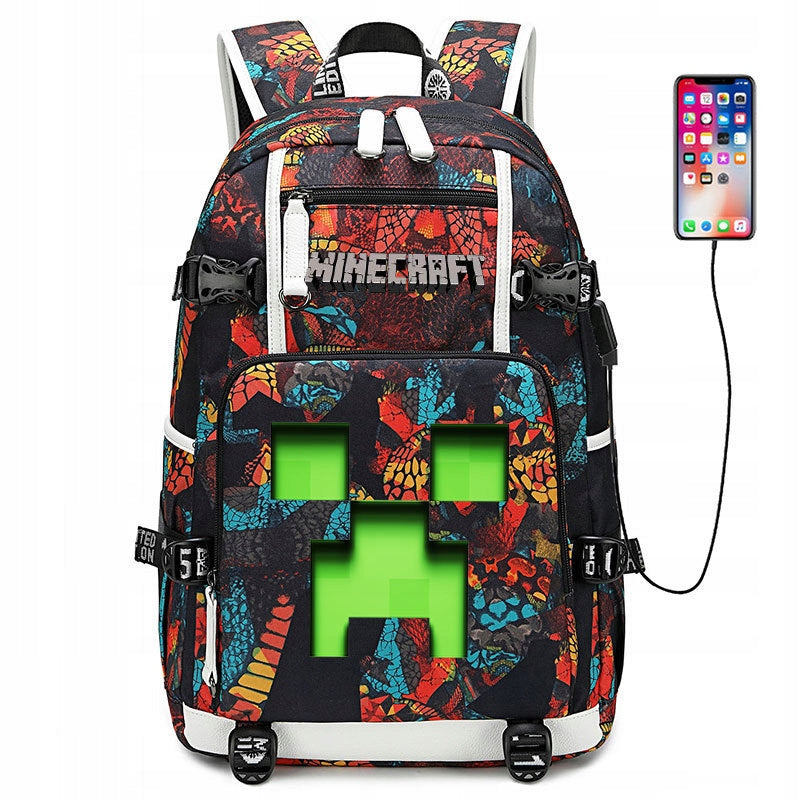 BACKPACK A4 Minecraft WATERPROOF USB PATTERNS high quality Manufacturer code drey6tryhdfrg