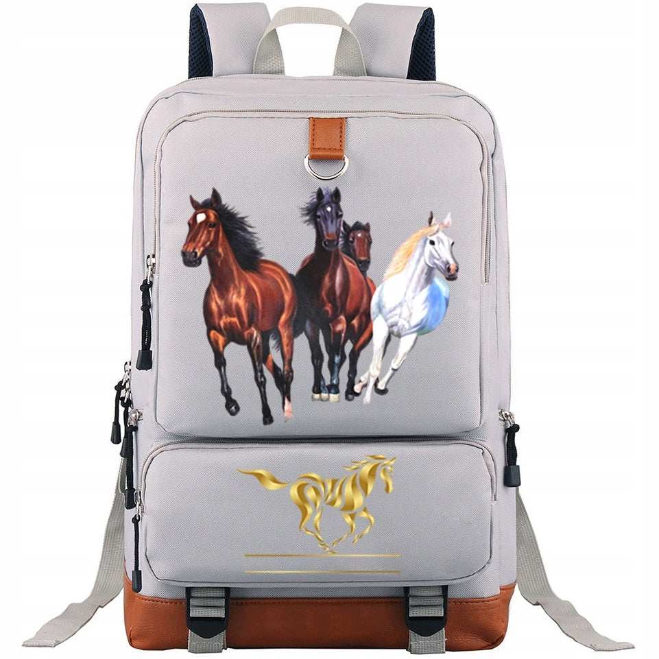 BACKPACK A4 SCHOOL BEAUTIFUL HORSES UNIQUE COLORS