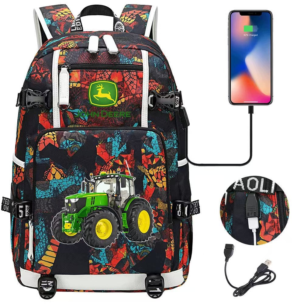 BACKPACK A4 TRACTOR URSUS WATERPROOF USB PATTERNS -MAECRDU74B