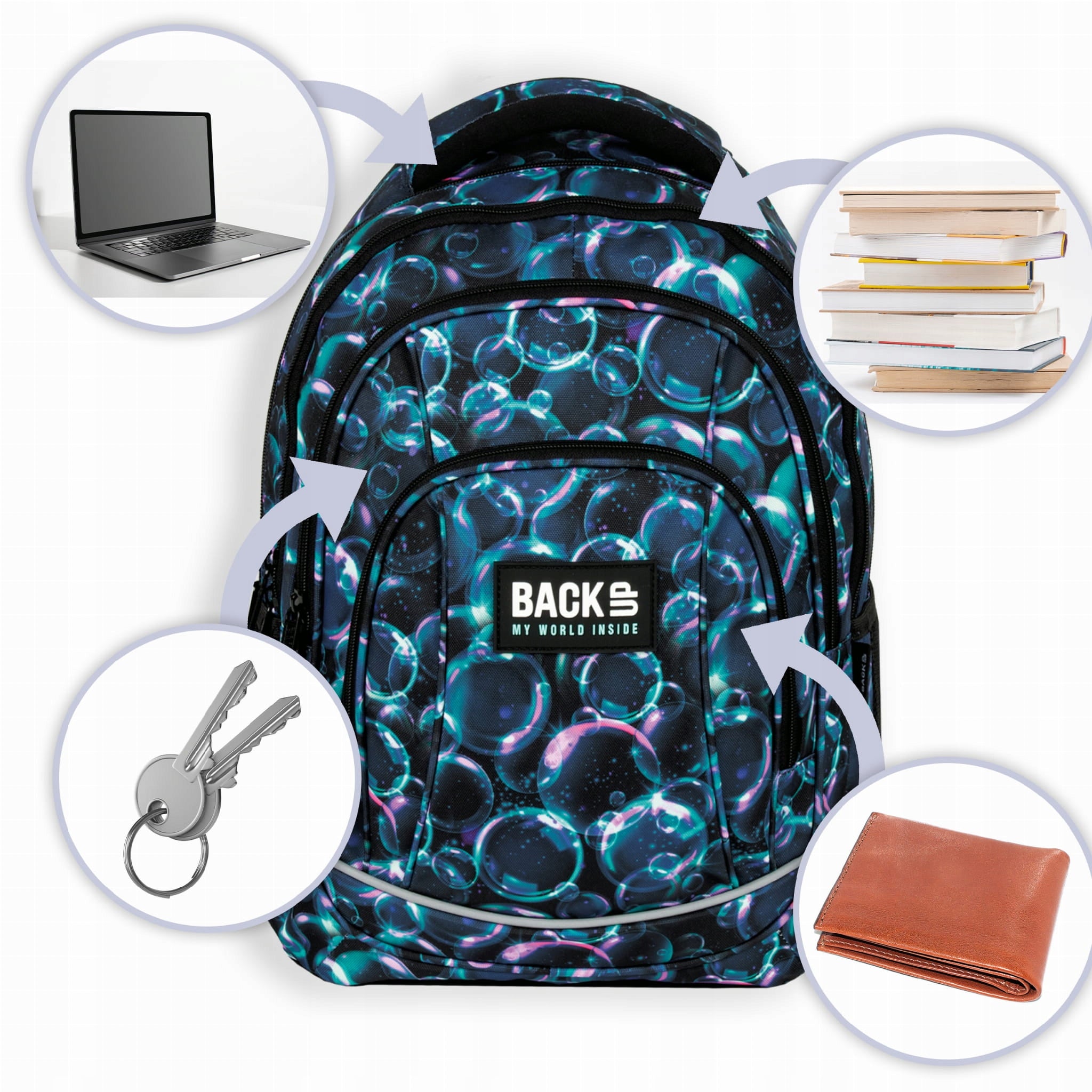 BACKPACK BACKUP SCHOOL BUBBLE GIRL Manufacturer code PLB6A04