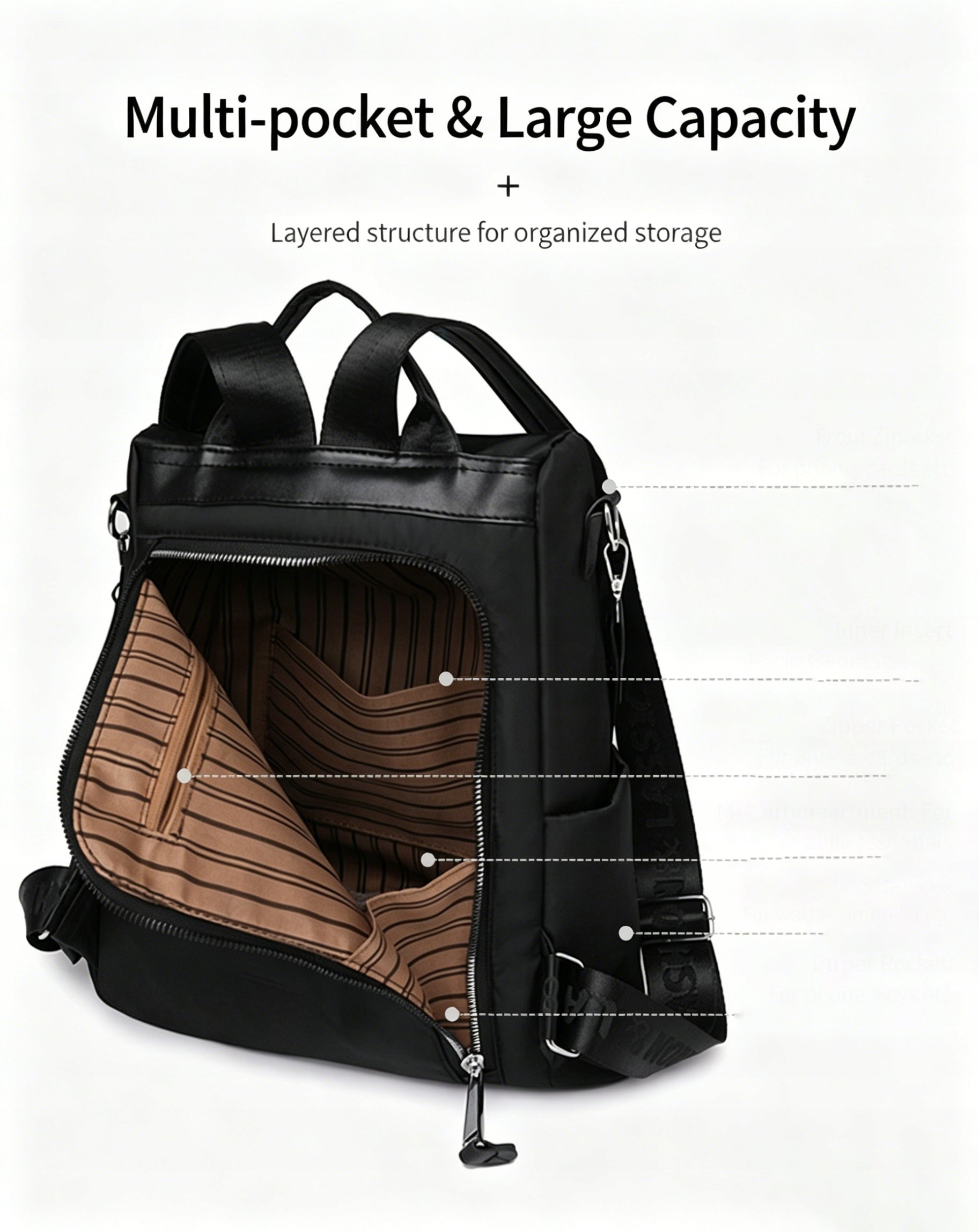 BACKPACK BAG 2IN1 WATERPROOF ELEGANT ANTI-THEFT Brand no brand