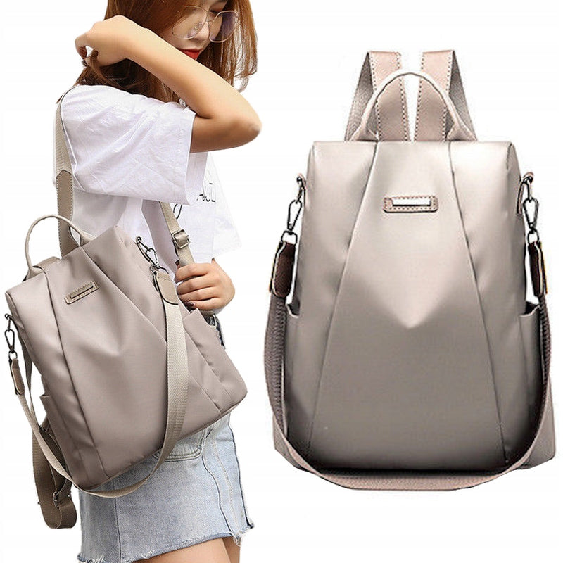 BACKPACK BAG BEIGE 2in1 Shoulder Light ROOMY Anti-burglary Brand Likado