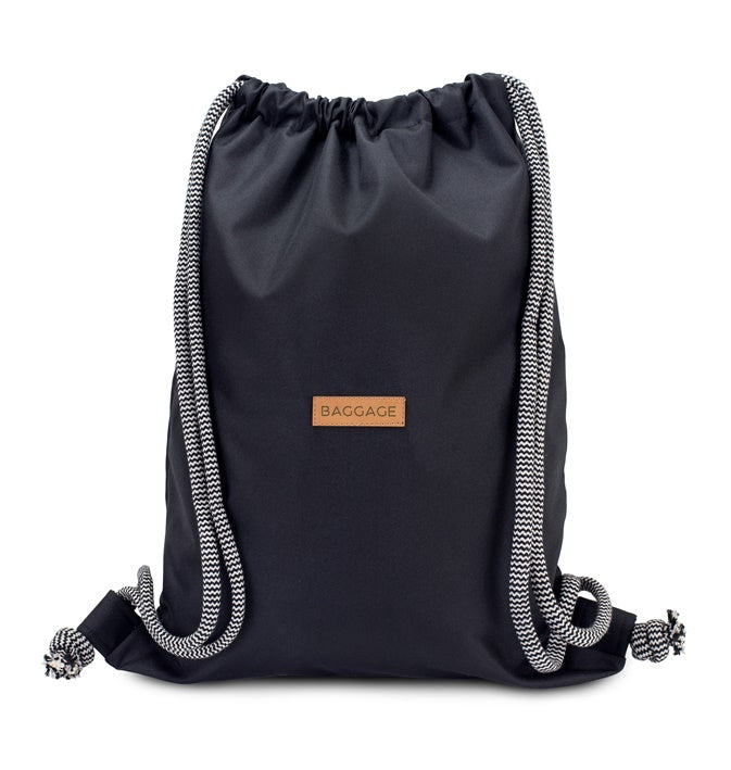 BACKPACK BAG BLACK THICK CORDS MANUFACTURER BAGGAGE
