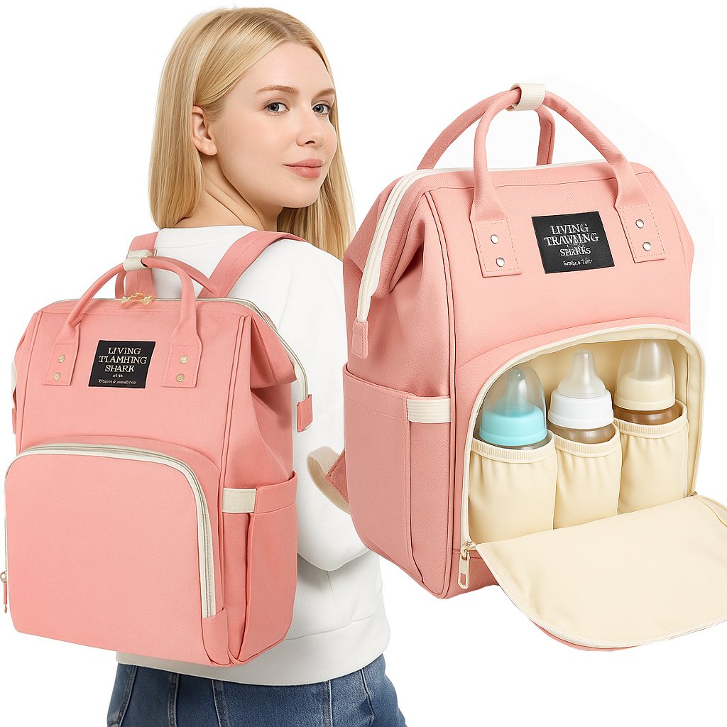 BACKPACK BAG ORGANIZER FOR STROLLER MOMMY BAG FOR STROLLER PINK