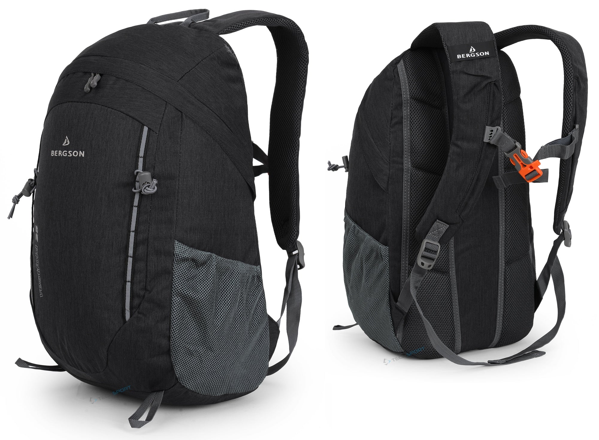 BACKPACK BERGSON VESTFOLD 25L | LIGHTWEIGHT COMFORTABLE VENTILATED | BLACK Brand Bergson