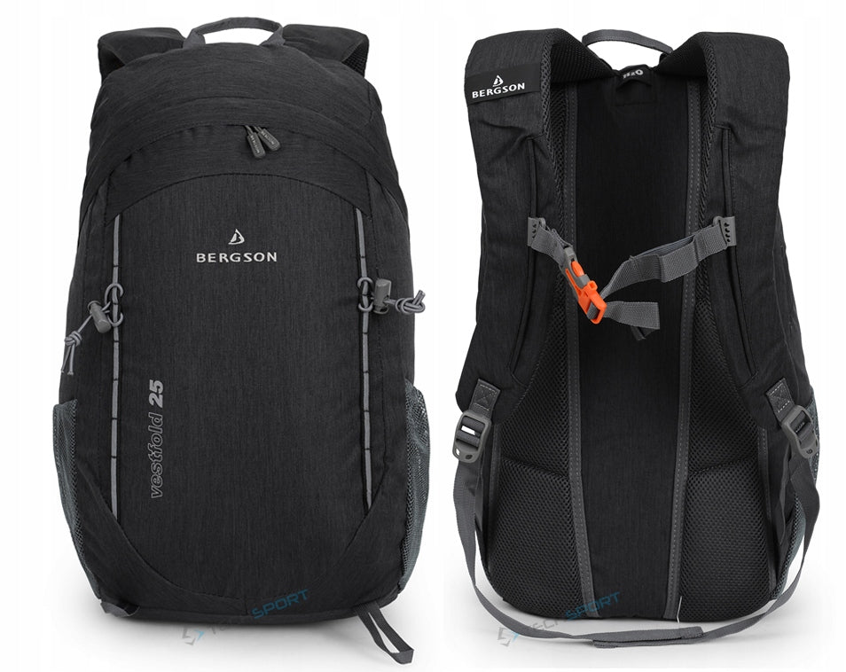 BACKPACK BERGSON VESTFOLD 25L | LIGHTWEIGHT COMFORTABLE VENTILATED | BLACK