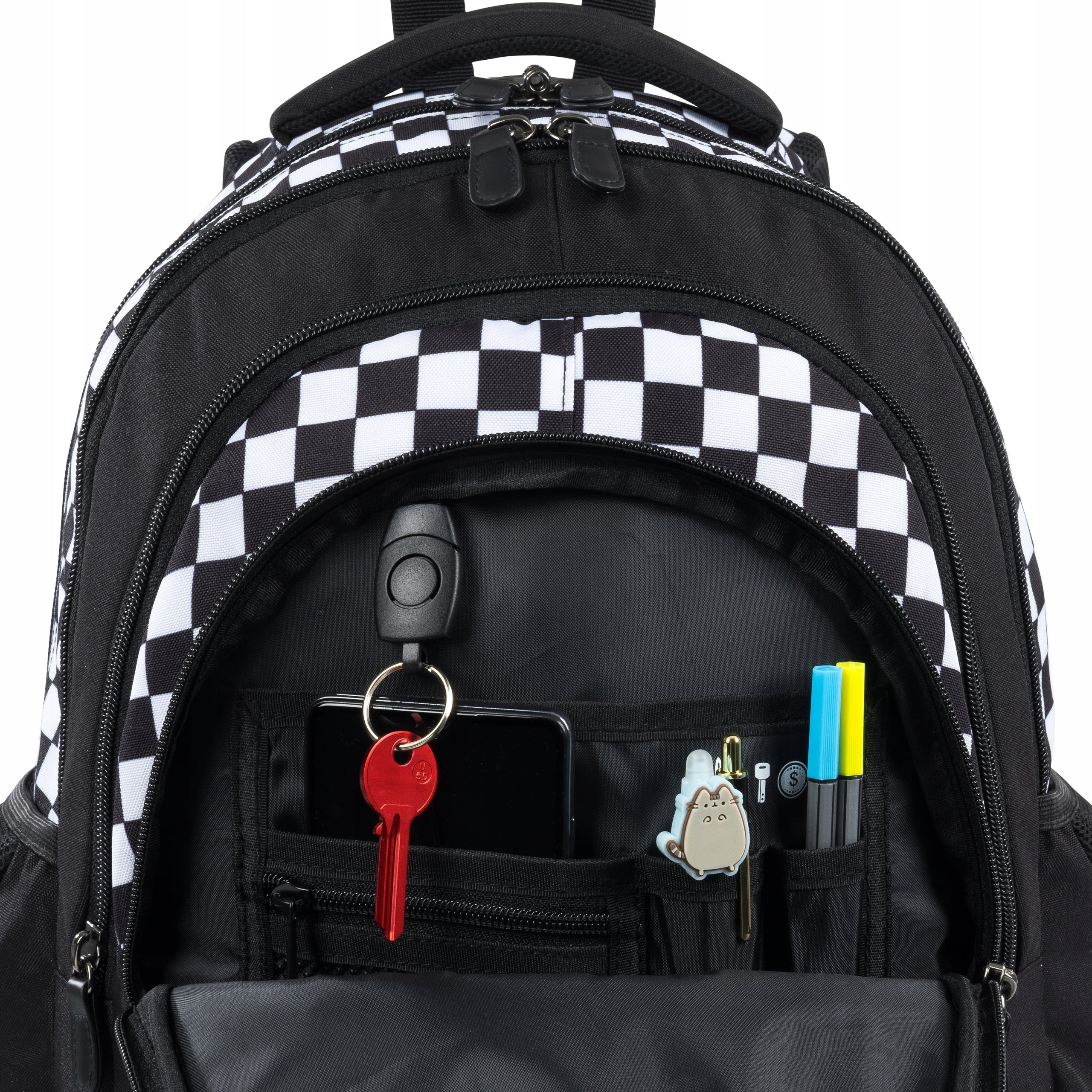 BACKPACK BLACK CHECKERED CAT PUSHEEN YOUTH GIFT FOR CHRISTMAS Majewski EAN (GTIN) 5903235682728