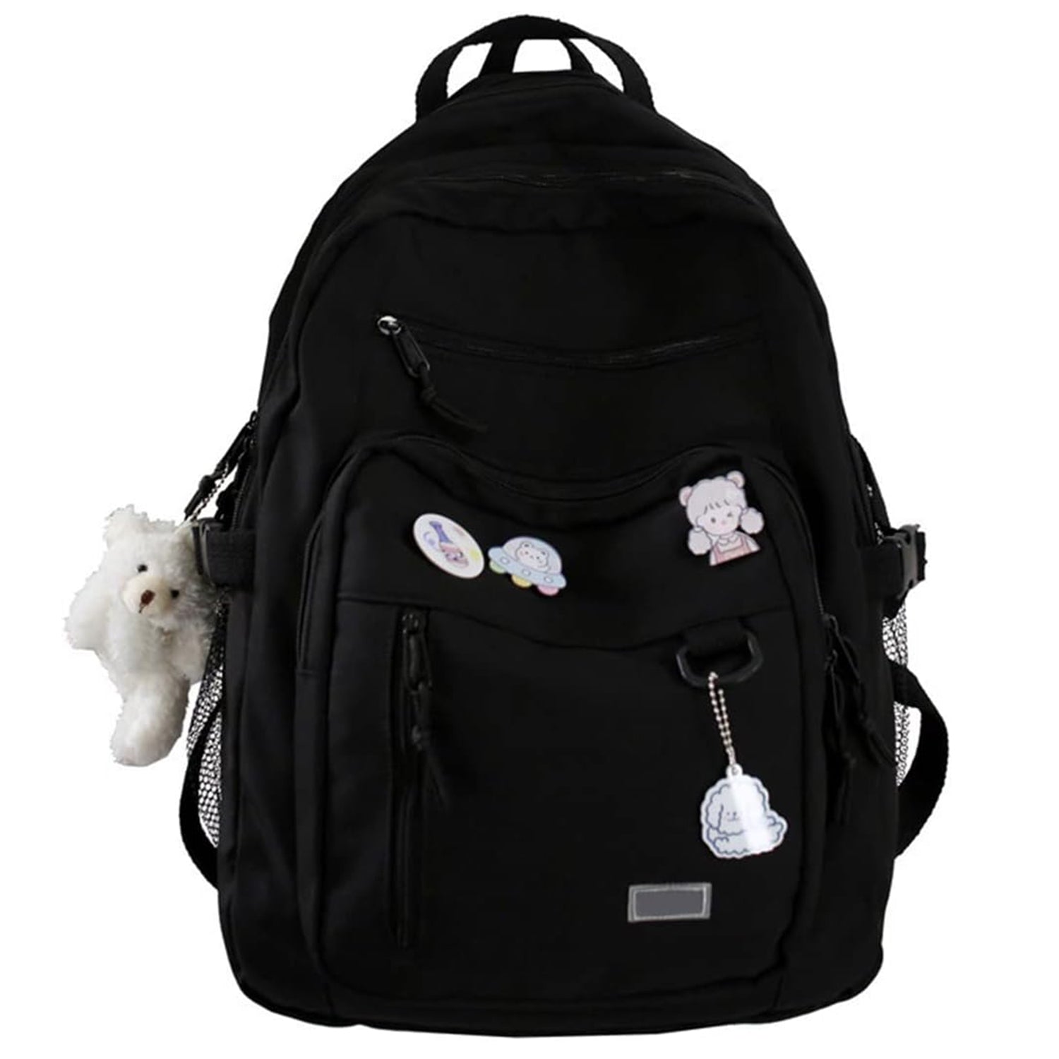 BACKPACK BLACK FOR SCHOOL WORK MEN'S WATERPROOF WITH HANGING PENDANT Brand no brand
