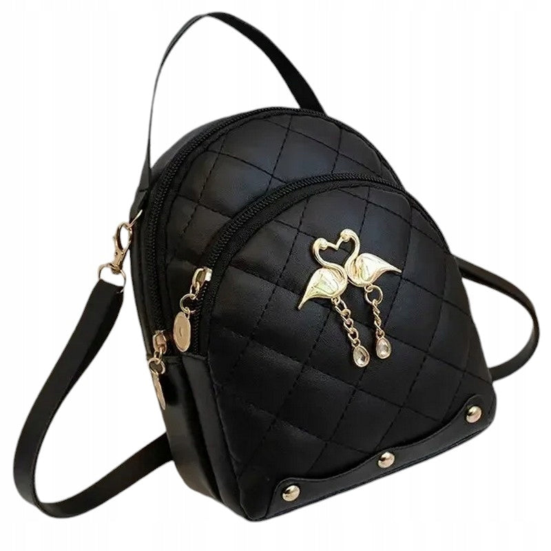 BACKPACK BLACK SMALL BACKPACK Bag FLAMINGOS Gold for Girls 2in1 EAN (GTIN) 5905902606594