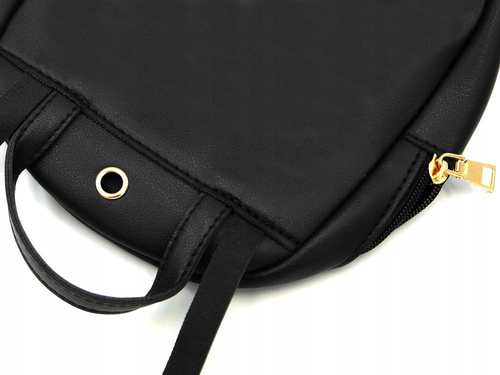 BACKPACK BLACK SMALL BACKPACK Zipper Latch Gold Female for Girls Brand Likado