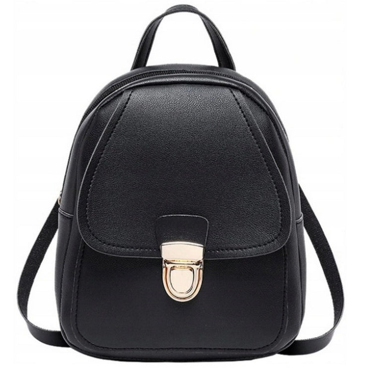 BACKPACK BLACK SMALL BACKPACK Zipper Latch Gold Female for Girls