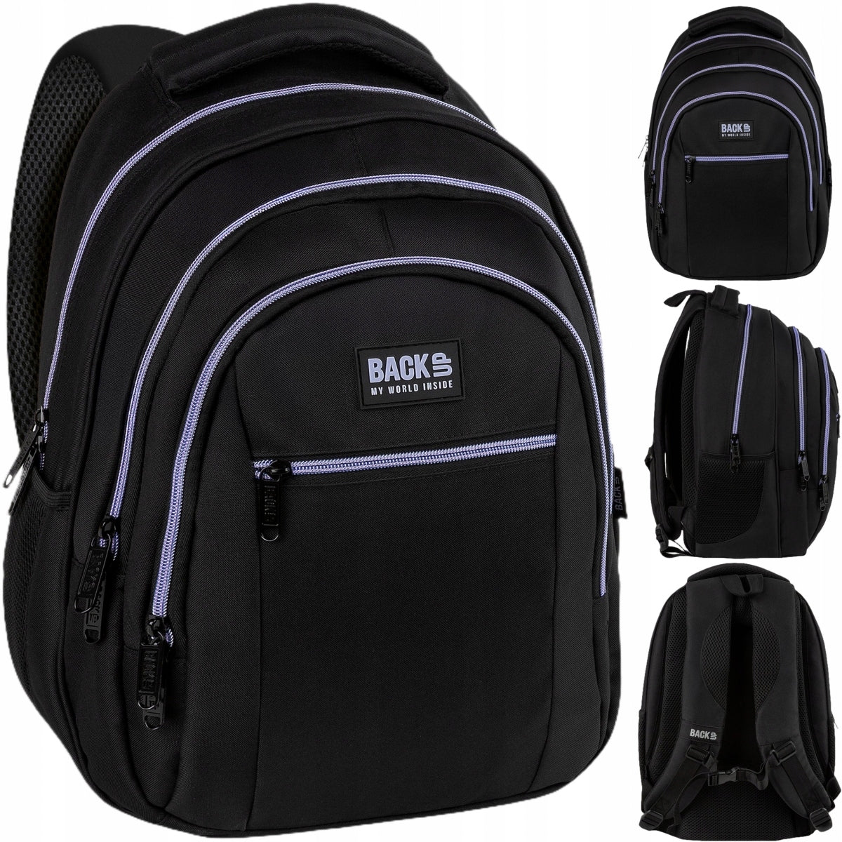 BACKPACK BLACK YOUTH SCHOOL BACKUP COLORFUL CASTLES FOR GIRLS
