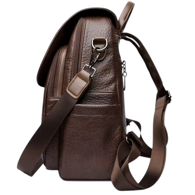 BACKPACK Bag 2in1 WOMEN'S BROWN URBAN ROOMY ECO SHORTCUT Dark Brown Packaging status original