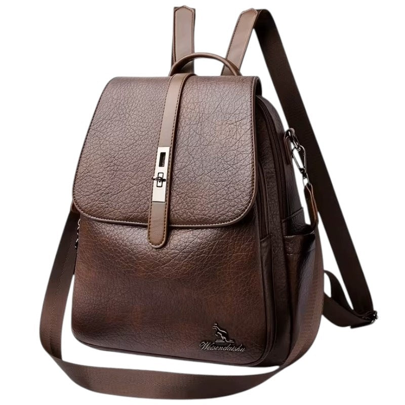 BACKPACK Bag 2in1 WOMEN'S BROWN URBAN ROOMY ECO SHORTCUT Dark Brown