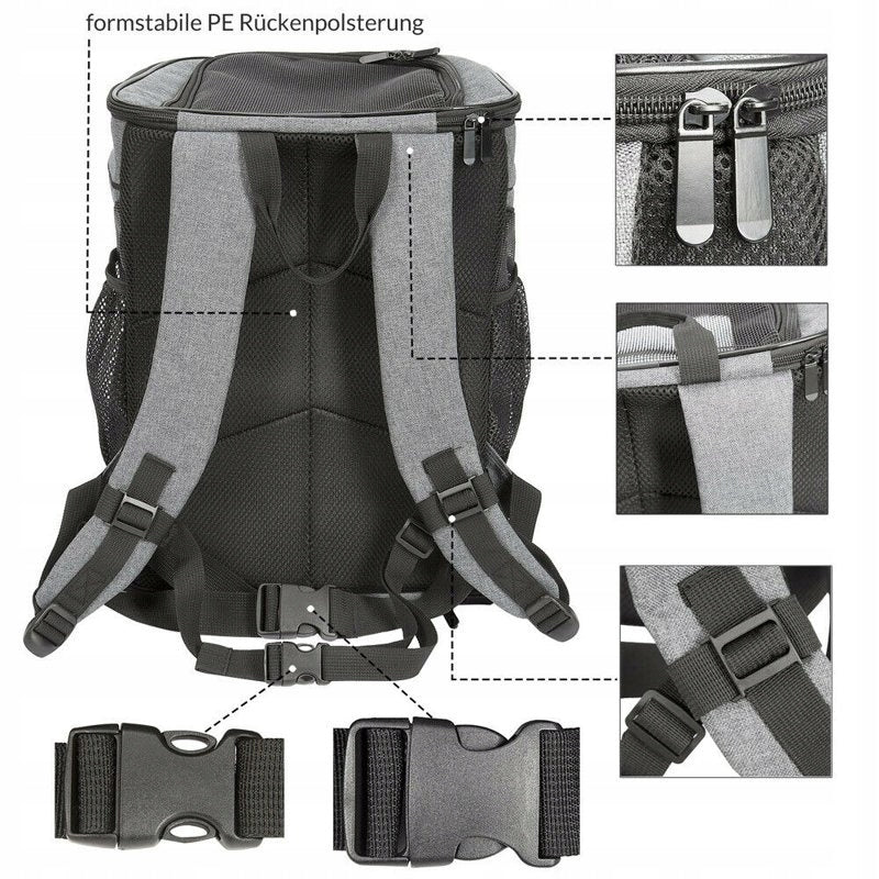 BACKPACK CARRY BAG CAT DOG CARRIER Color gray