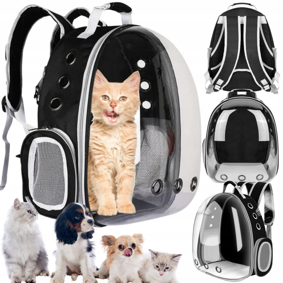 BACKPACK CAT TRANSPORTER SMALL RABBIT DOG TRANSPARENT WITH HOLES STRONG
