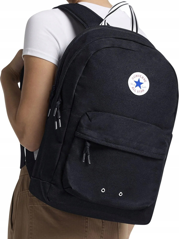 BACKPACK CONVERSE BLACK SCHOOL ALL STAR FOR SCHOOL LARGE METAL PREMIUM DETAIL