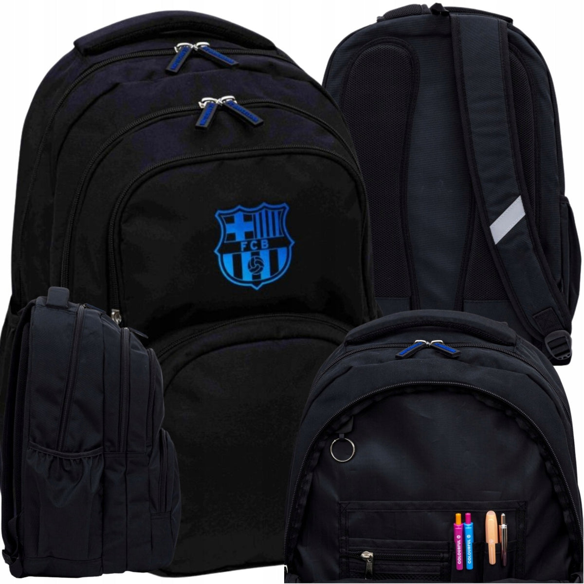 BACKPACK FC BARCELONA FOR BOY 4-8 CLASS LARGE MULTI-CHAMBER SAFE