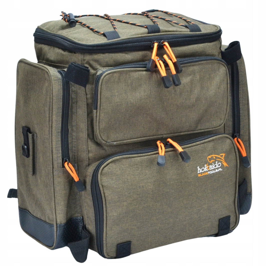 BACKPACK FISHING BAG FOR BACK 3 BOXES RIGID BOTTOM HOKKADO 38/42/21cm Brand Hokkaido