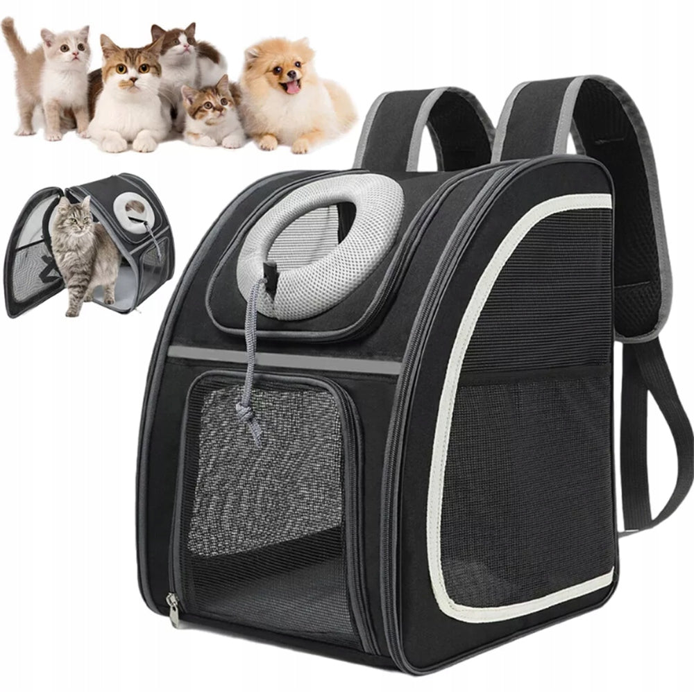 BACKPACK FOR CAT DOG TRANSPORTER CARRIER BAG FOR ANIMALS BLACK Kind bag
